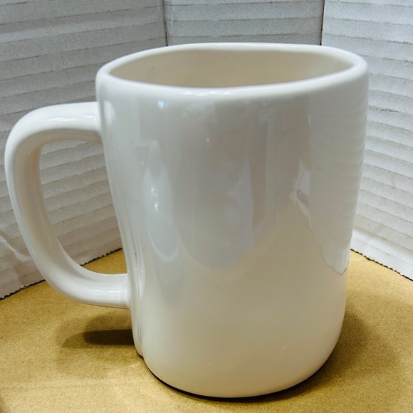 Rae Dunn mug with toboggan lid. White mug black letters, light blue top. - Picture 5 of 8